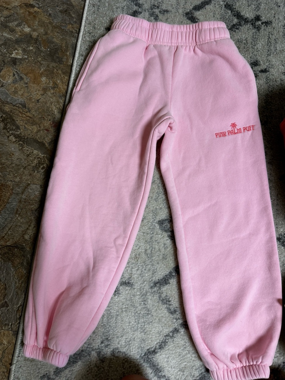 Pink palm puff sweatpants Xxs